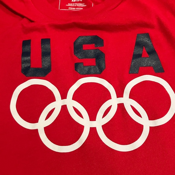 Red USA Olympic Kids T-Shirt Size 5 - Picture 3 of 5